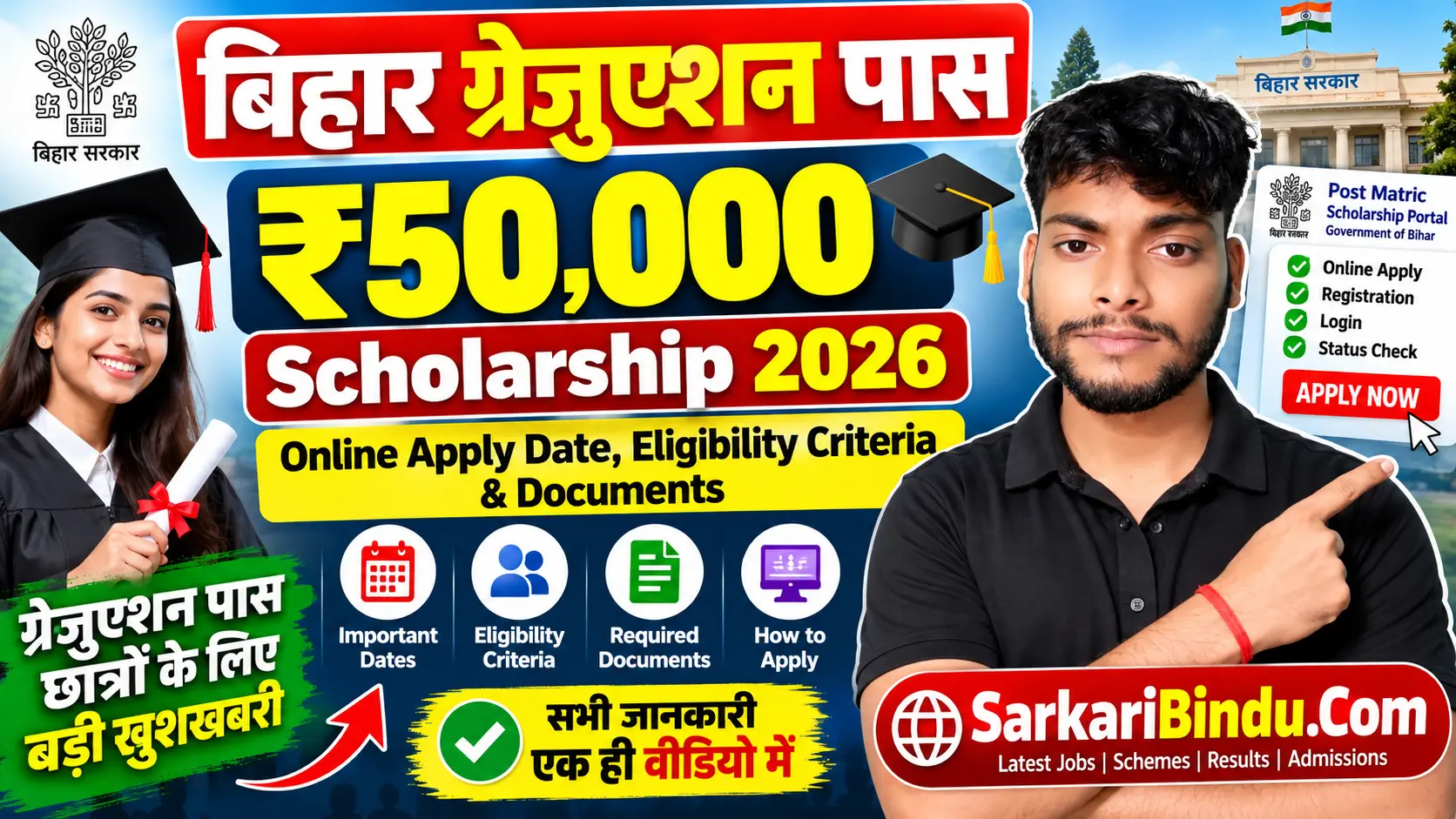 Bihar Graduation Pass ₹50,000 Scholarship 2026