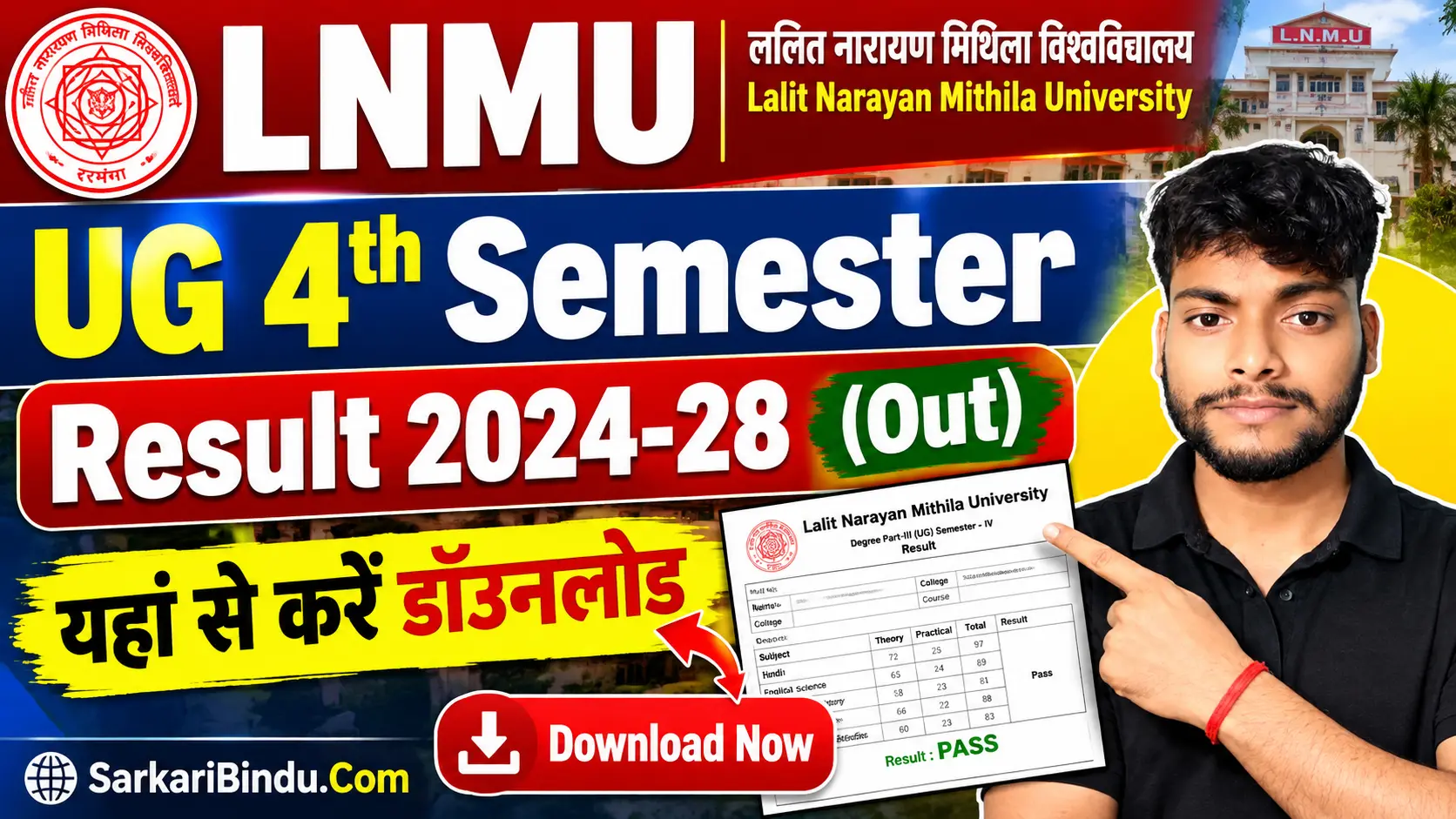 LNMU UG 4th Semester Result 2024-28