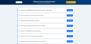 Munger University UG Part 1 & Part 2 Backlog Result 2022-25